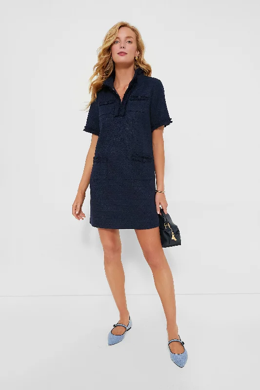 Navy Tweed Ophelia Dress