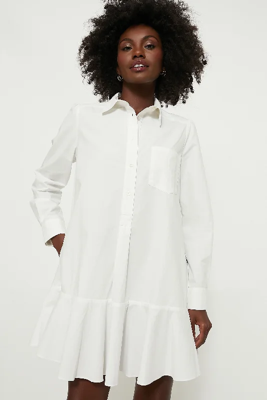 White Cotton Poplin Callahan Shirt Dress