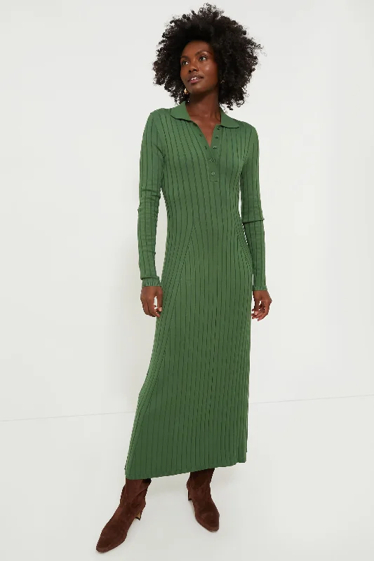 Moss Green Hanly Fine Knit Dress