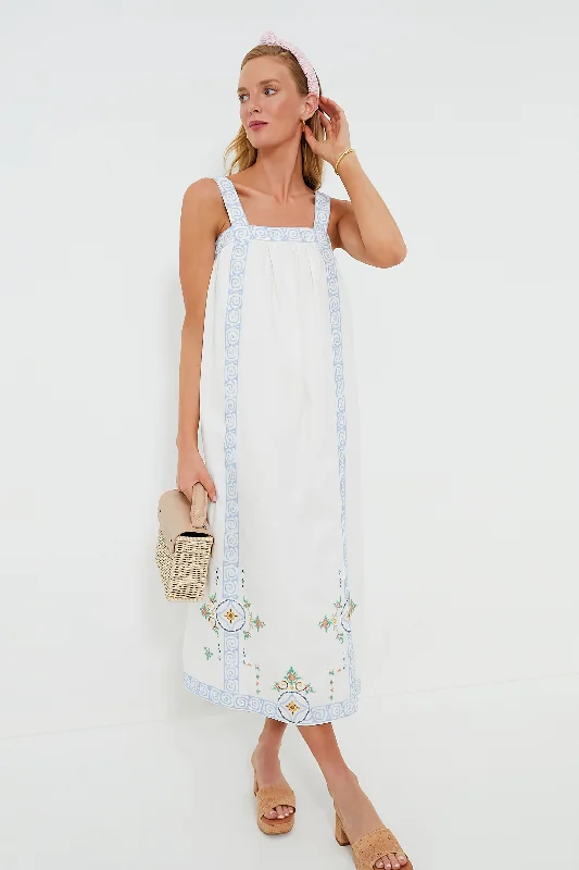 Mosaic Embroidery Sailor Dress