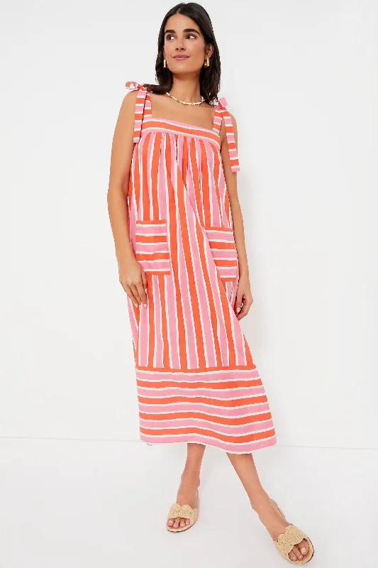 Raspberry Stripe Palma Dress