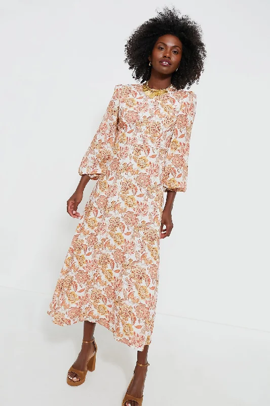 Saffron Floral Sophia Maxi Dress