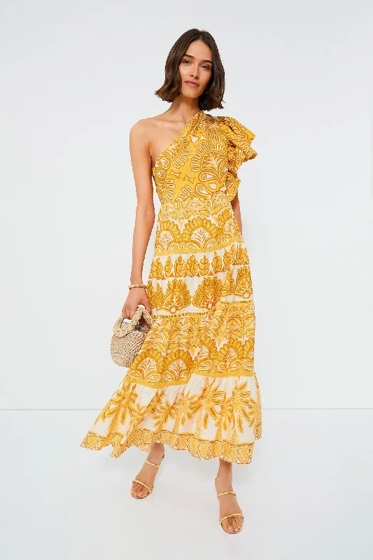 Yellow Tapestry Ainika Sleeveless Maxi Dress