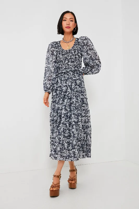 Multi Suzie Print Long Sleeve U-Neck Dress