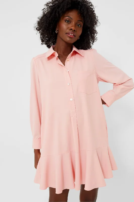 Bermuda Powder Pink Crepe Callahan Shirt Dress