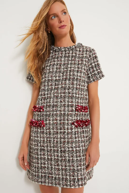 Winterberry Sequin Tweed Jackie Dress