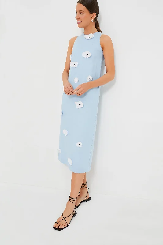 Blue Bloom Maxi Linen Dress