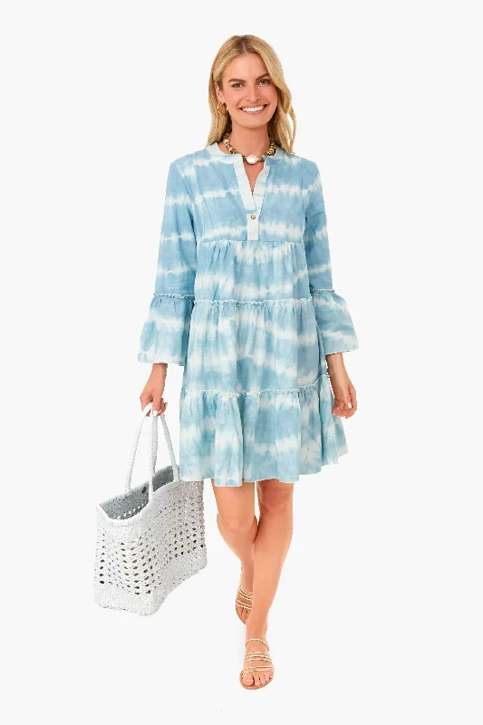 Faded Blue Vida Tie Dye Dress