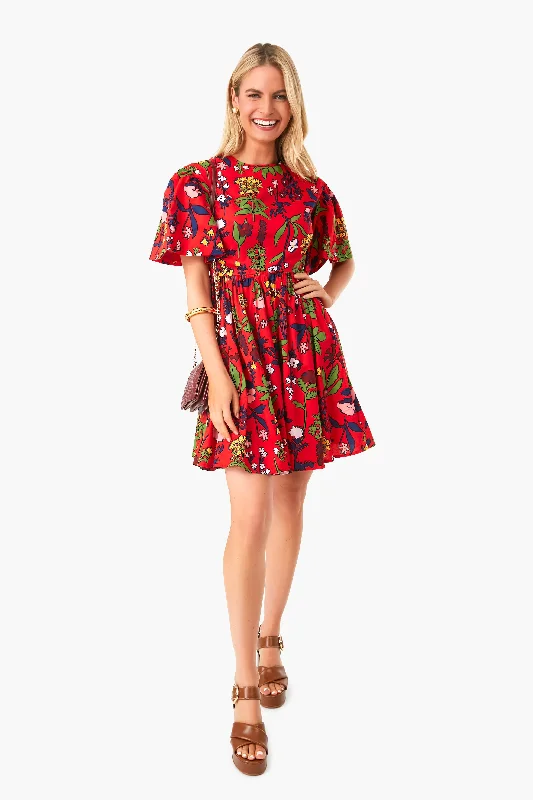 Engine Red Botanical Garden Greenwich Dress