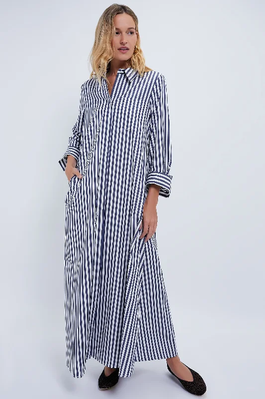 Indigo White Stripe Jennys Gown