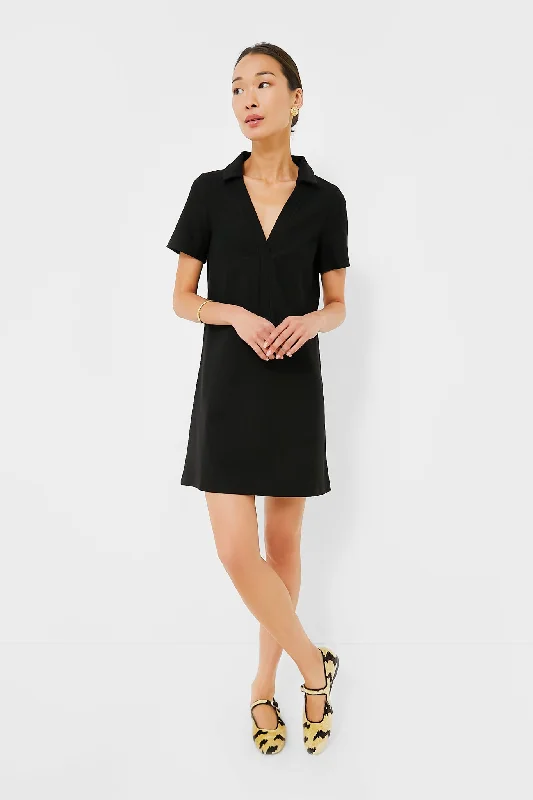 Noir Ponte Wright Polo Dress