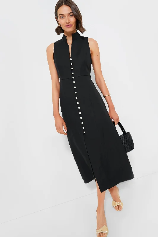 Black Leighton Midi Dress