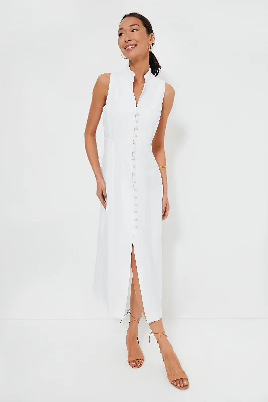 White Leighton Midi Dress