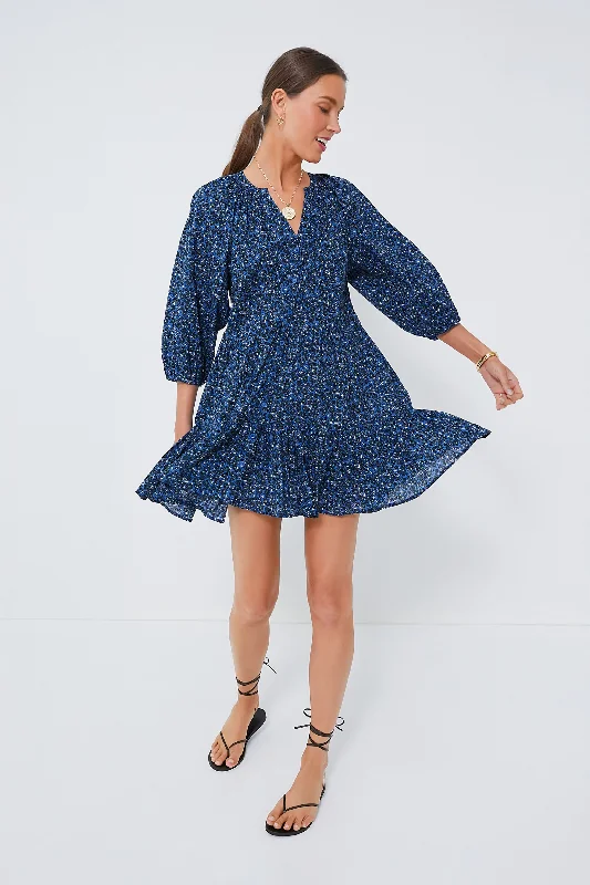 Spagliato Floral Blue Mini Mitte Dress