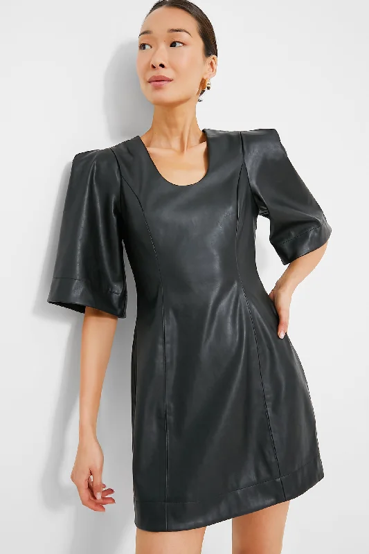 Black Leather Ariella Dress