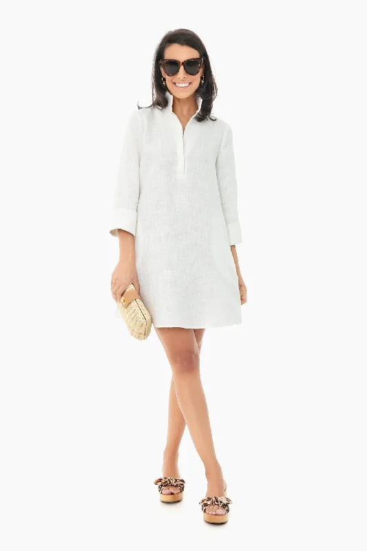 White Basket Weave Megan Dress