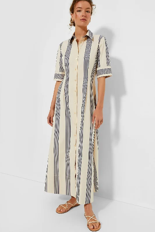 Marine Bayadere Stripe Maxi Joan Dress