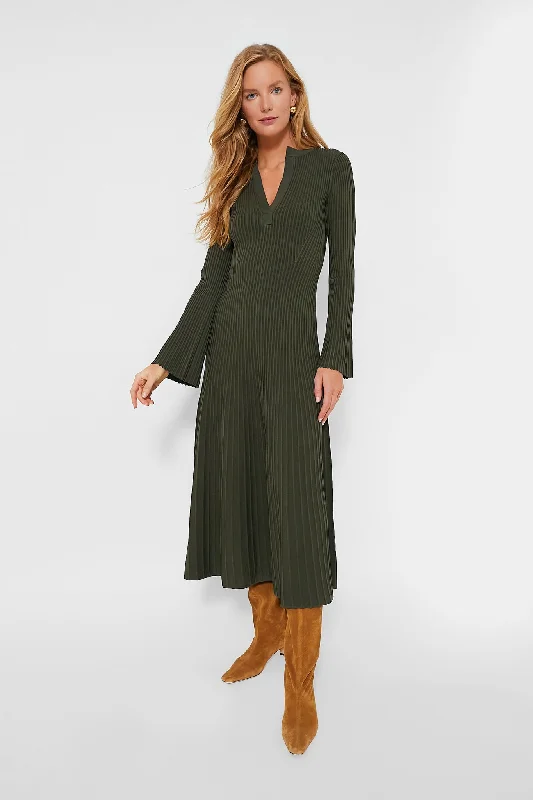 Moss Genna Long Sleeve Midi Dress