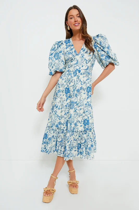 Blue Woodland Floral Lindley Dress