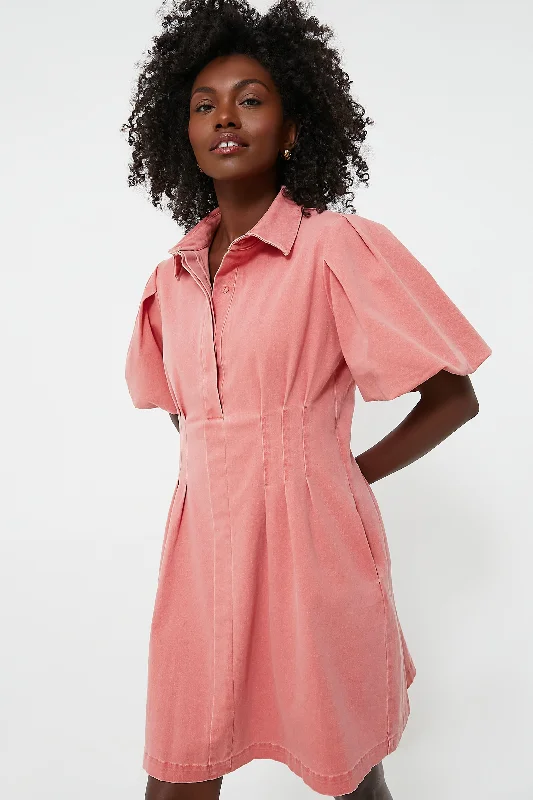 Nantucket Red Stretch Twill Mini Delaney Dress