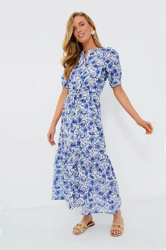 Blue Morning Flower Organic Lucy Dress