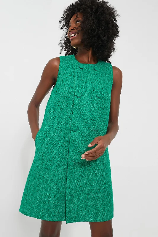 Emerald Green Tweed Bianca Dress