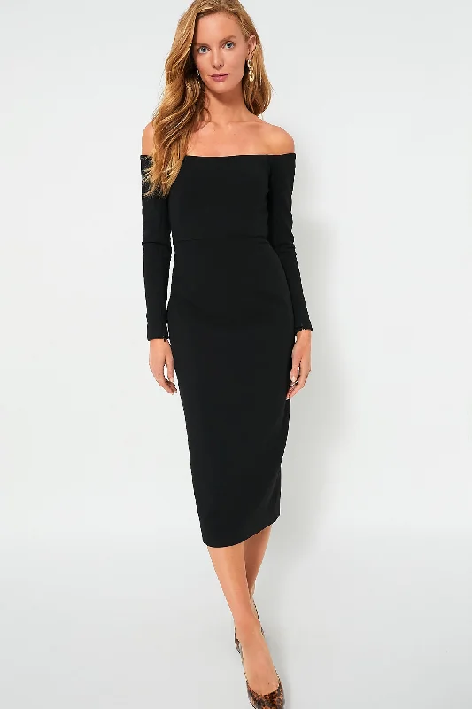 Black Off the Shoulder Alva Dress