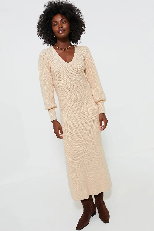 Almond Knit Anya Midi Dress