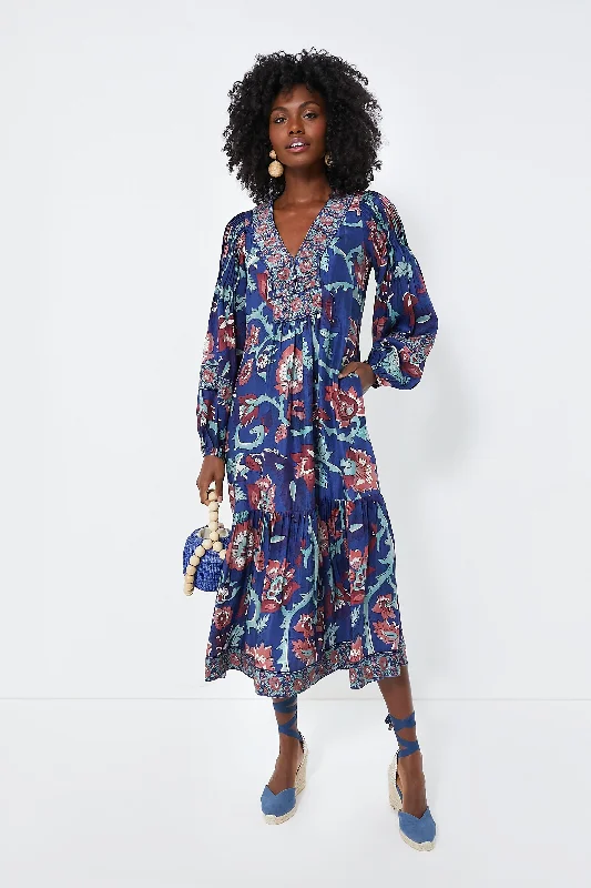 Rose Rory Print Long Sleeve Dress with Belt