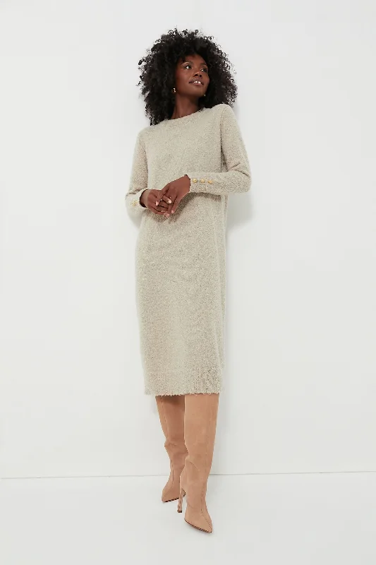 Tan Boucle Knit Nelle Dress