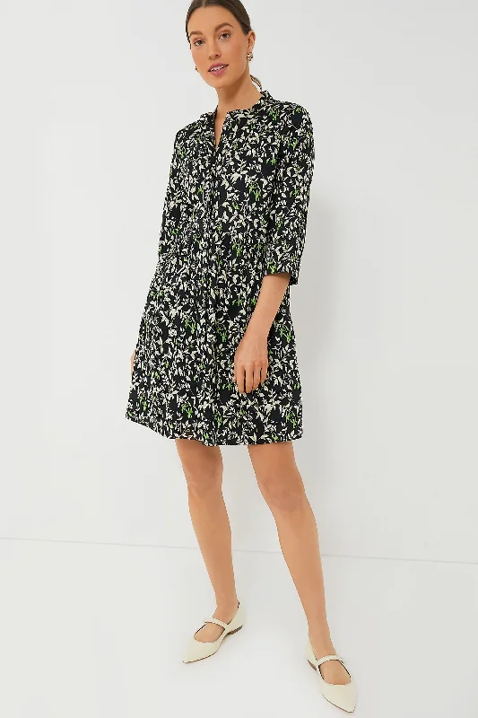 Verdant Iris Royal Shirt Dress