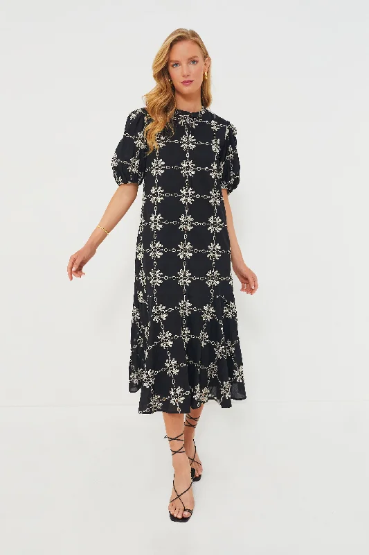 Black Eyelet Lewis Dress