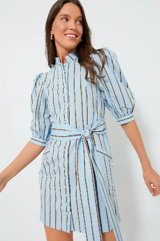 Celeste and Camel Amoako Short Stripes Dress