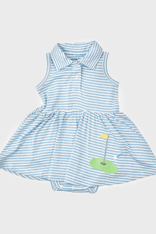 Blue Stripe Golf Tank Bodysuit Dress