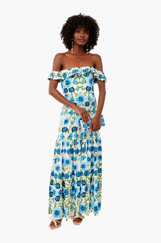 Summer Garden Blue Farrah Cotton Dress