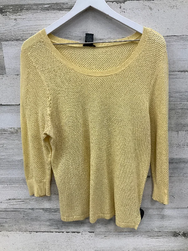 Sweater By Ann Taylor In Yellow, Size: L