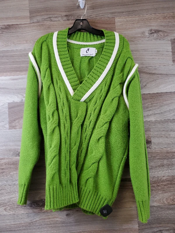 Sweater By Clothes Mentor In Green & White, Size: Xl