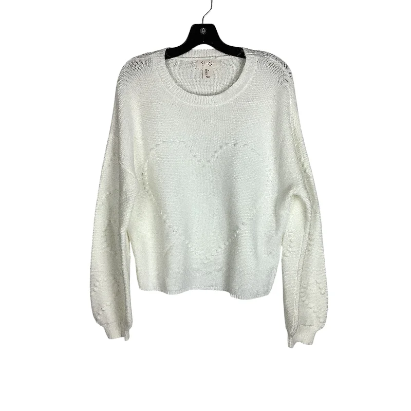 Sweater By Jessica Simpson In White, Size: L