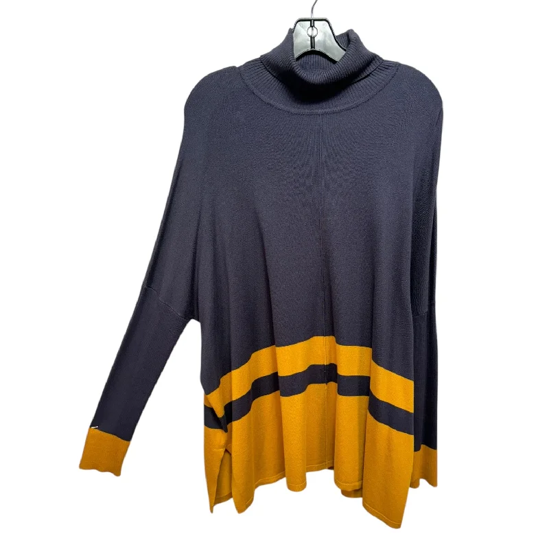 Sweater By Jones New York In Grey & Yellow, Size: M