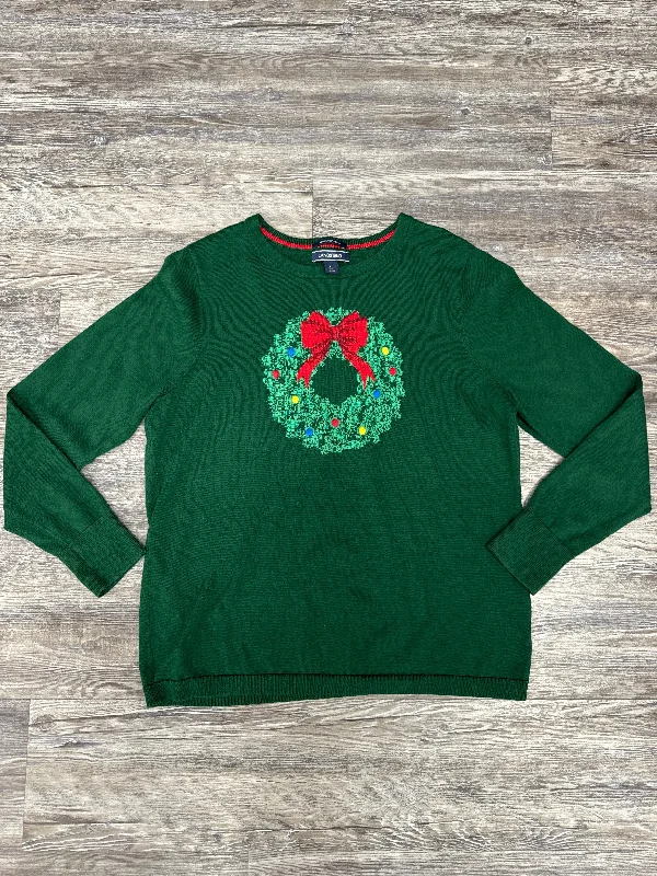 Sweater By Lands End In Green, Size: L