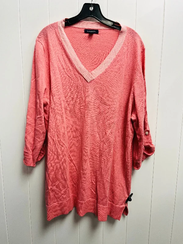 Sweater By Lands End In Pink, Size: 1x