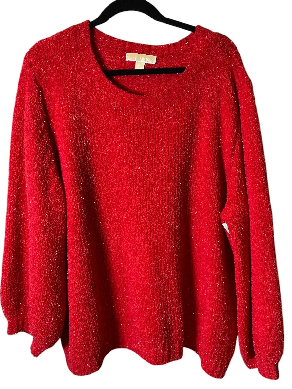 Sweater By Michael Kors In Red, Size: Xxxl