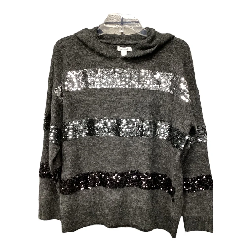 Sweater By Nine West In Grey & Silver, Size: L