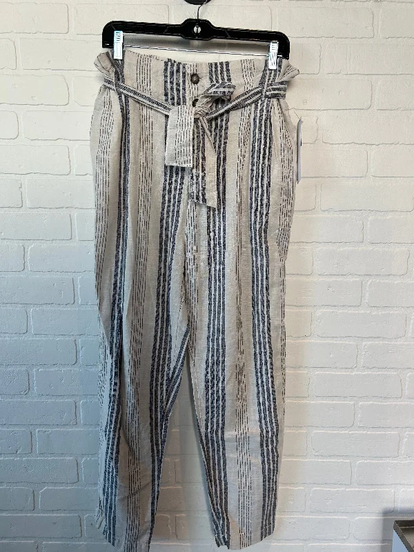 Blue & White Pants Linen Cali, Size 8