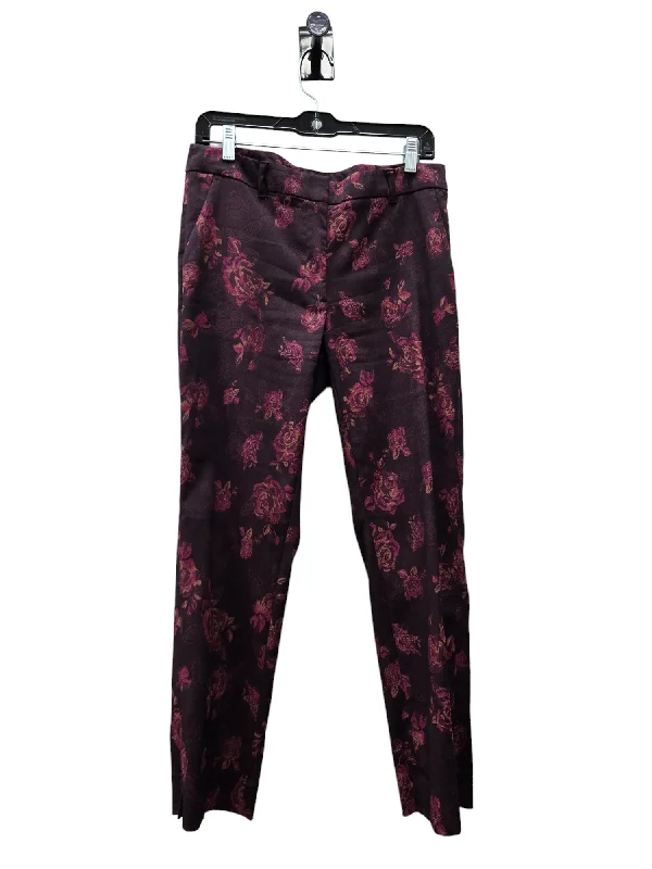 Floral Print Pants Cropped Cmc, Size 10