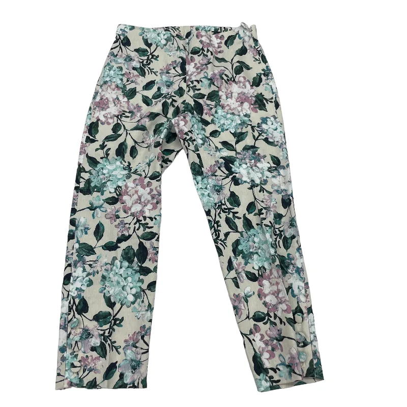 FLORAL PRINT PANTS LINEN by J. JILL Size:XS