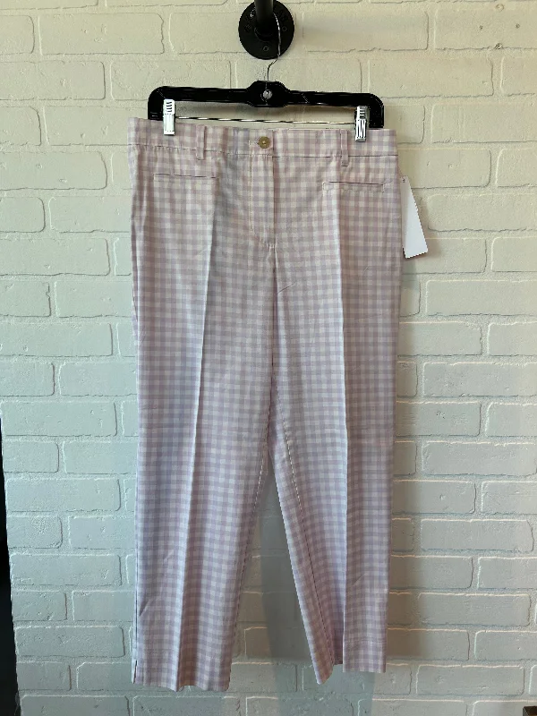 Purple & White Pants Cropped Ann Taylor, Size 6