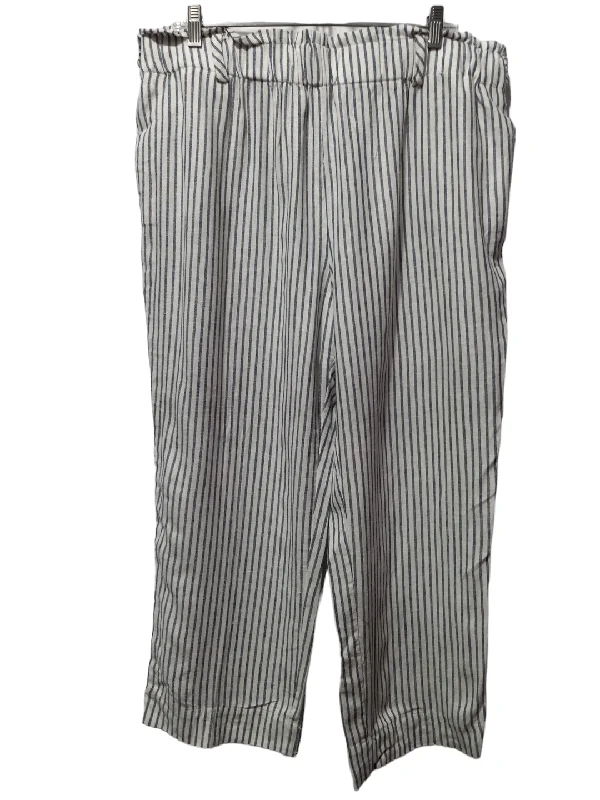 Striped Pattern Pants Linen Anne Klein, Size L