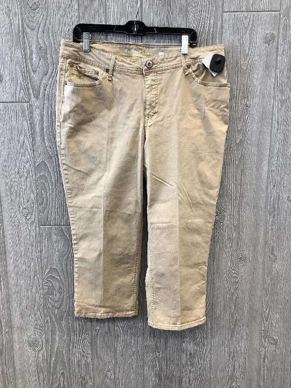 Tan Pants Cropped Faded Glory, Size 18