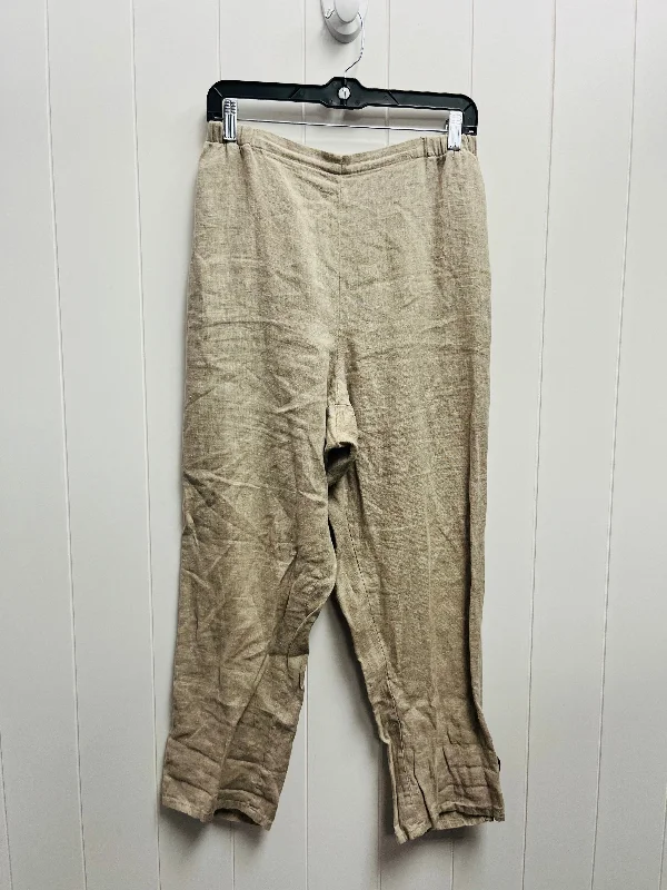 Taupe Pants Linen Flax, Size S